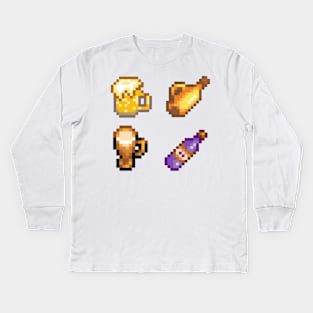 Stardew Valley Alcoholic Drinks (Alcohol) Kids Long Sleeve T-Shirt